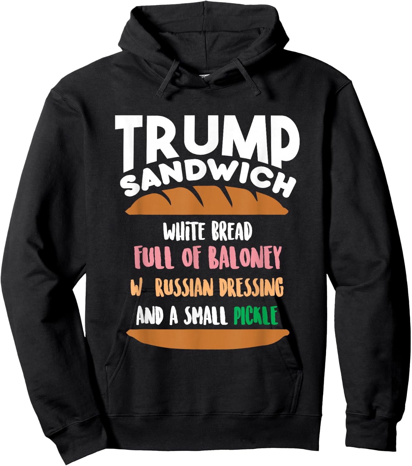 Trump Sandwich Anti-Trump Impeachment Funny Hoodie - Hoodie | Black