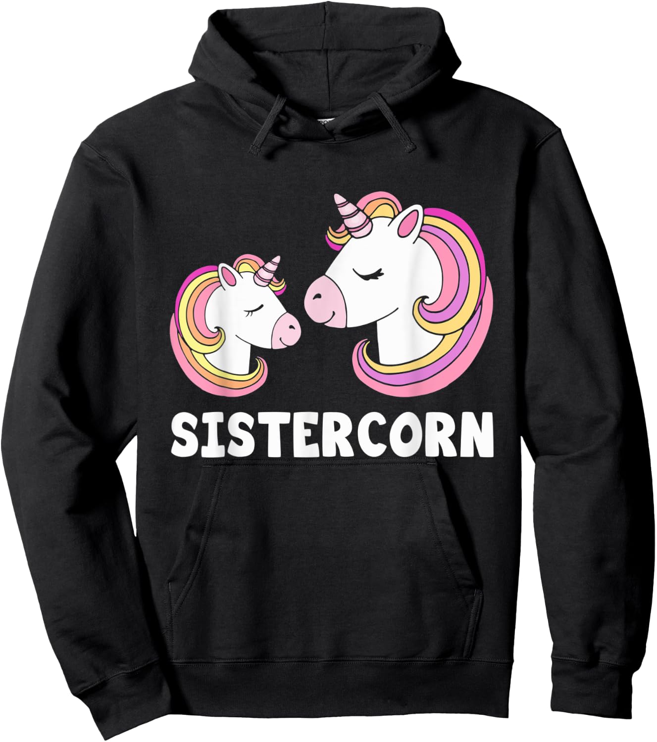 Sistercorn Unicorn Sister And Baby Mothers Day For Girl Hoodie - Hoodie | Black
