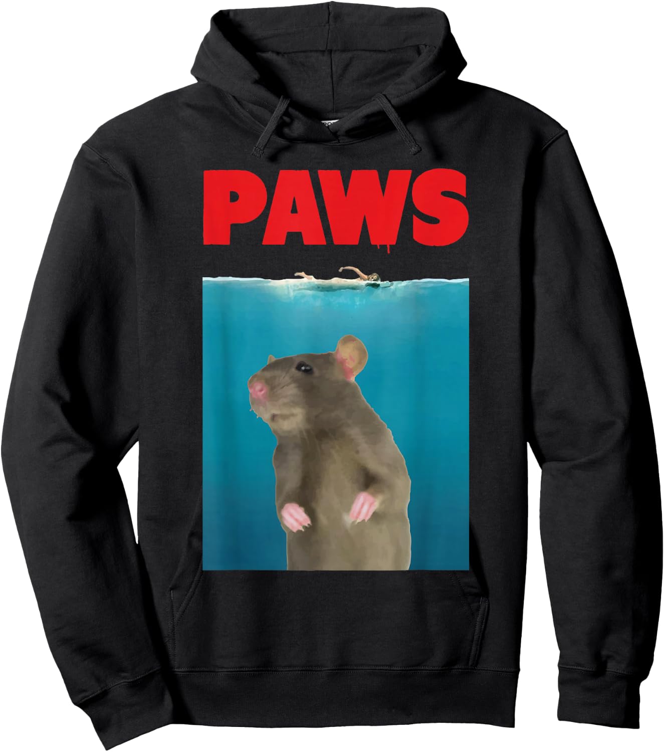 Paws Rat Funny Parody | Mouse Lover Gifts Hoodie - Hoodie | Black