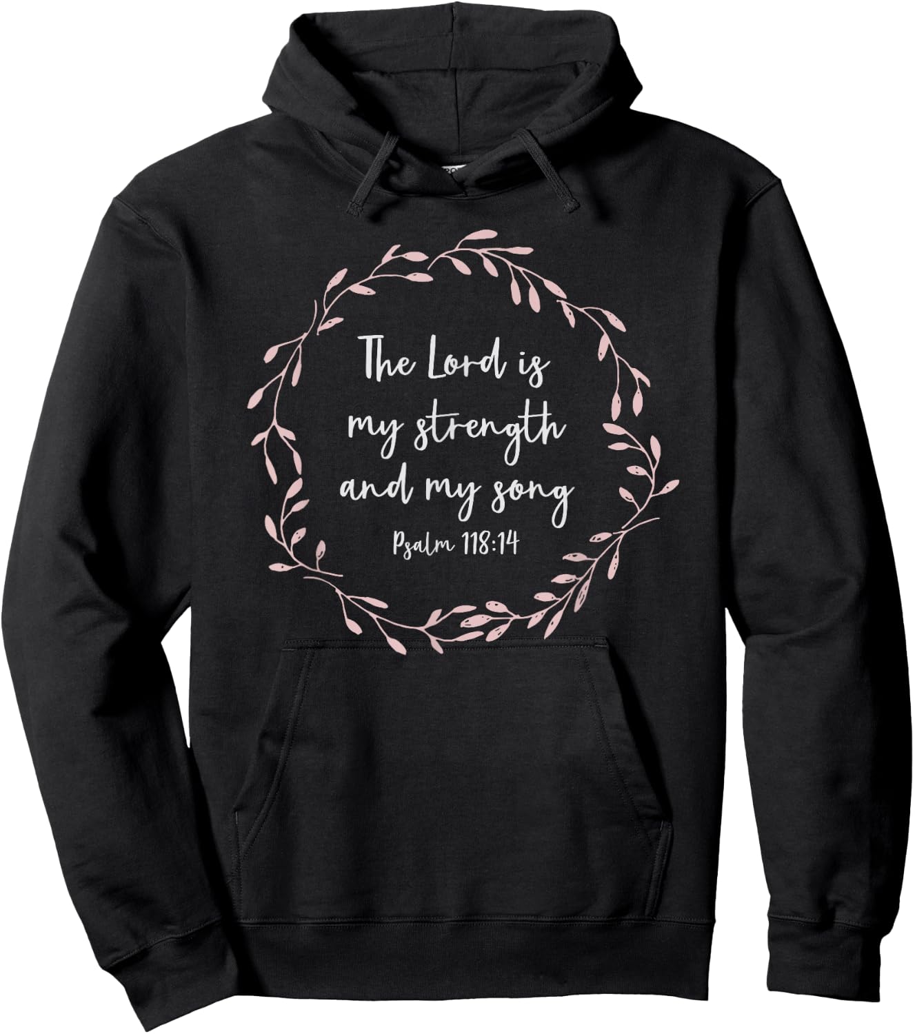 Christian Gift - The Lord Is My Strength And Song Hoodie - Hoodie | Black