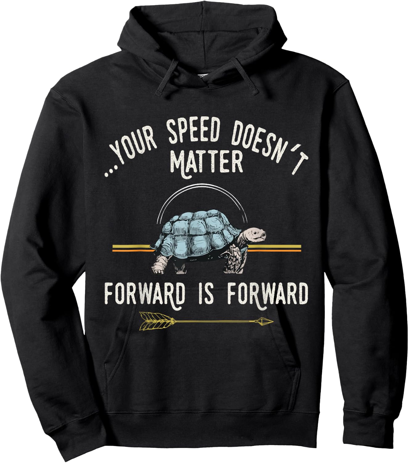 Diamond Deals LLC Keep Moving Forward Turtle Positive Thinking Day Quote Gift Hoodie - Hoodie | Black