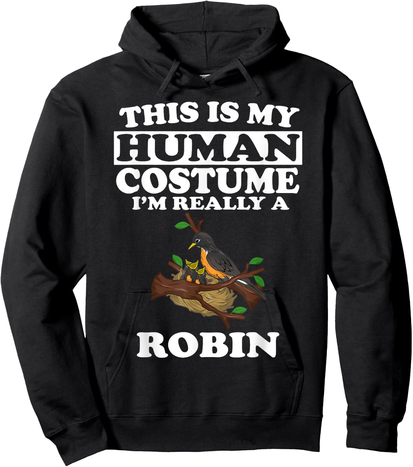 This Is My Human Costume I'm Really A Robin Bird Gift Hoodie - Hoodie | Black
