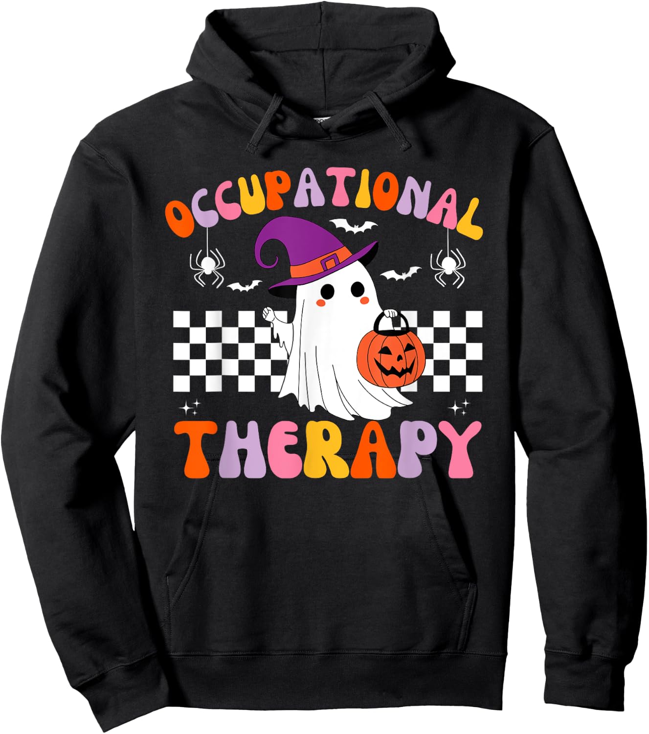 OT Occupational Therapy Halloween Retro Ghost OT Halloween Hoodie - Hoodie | Black