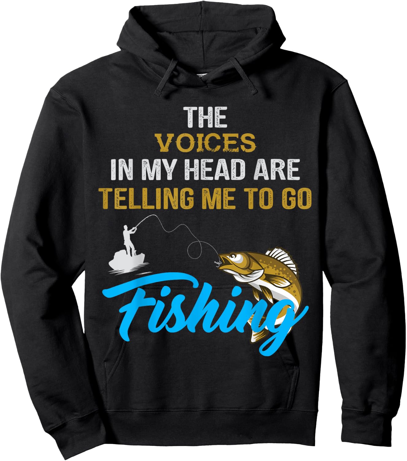 The voices in my head are telling me to go fishing Hoodie - Hoodie | Black
