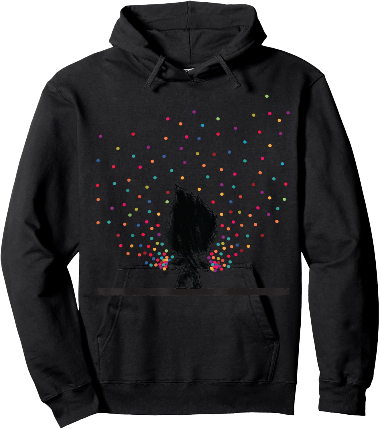 Classic Trolls: Troll Outline in Polka Dots Hoodie - Hoodie | Black