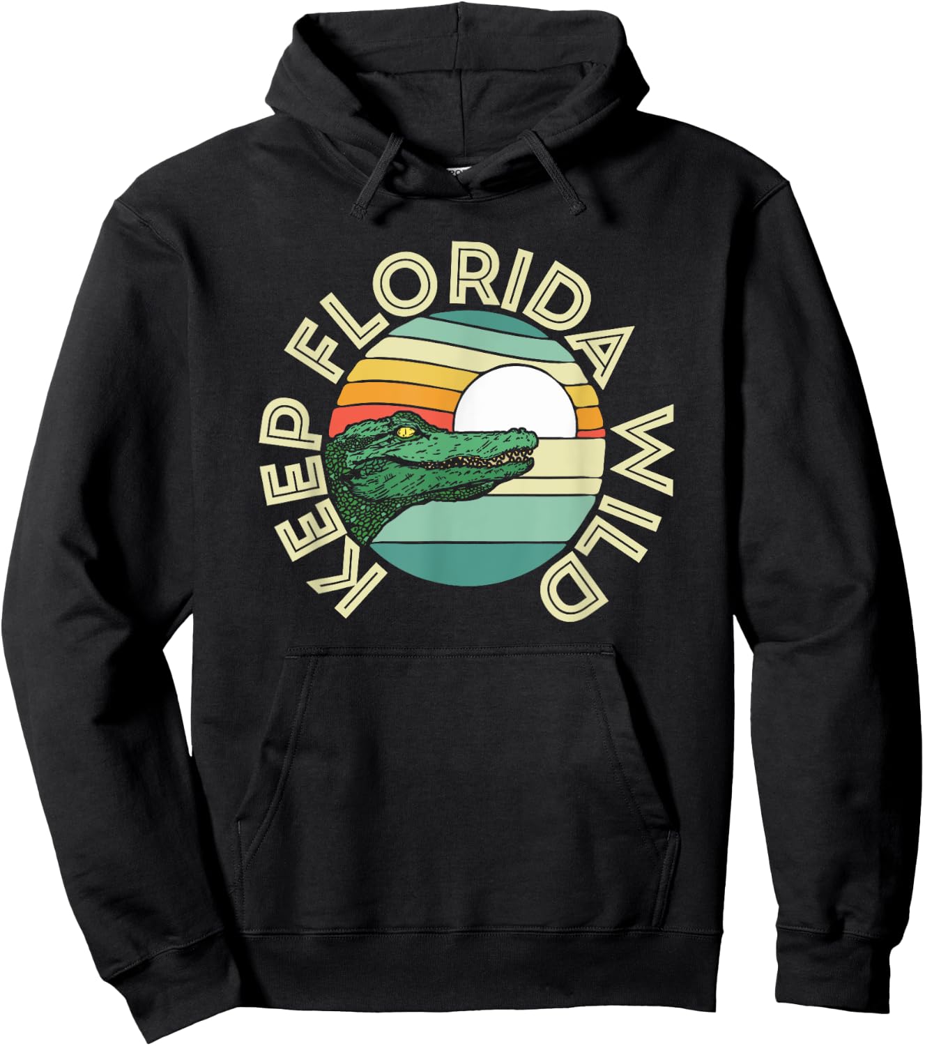 Keep Florida Wild Retro Alligator 80's Style Graphic Hoodie - Hoodie | Black