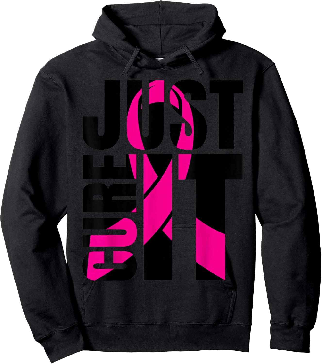 Just Cure It Breast Cancer Awareness Shirts Ribbon Shirt Hoodie - Hoodie | Black