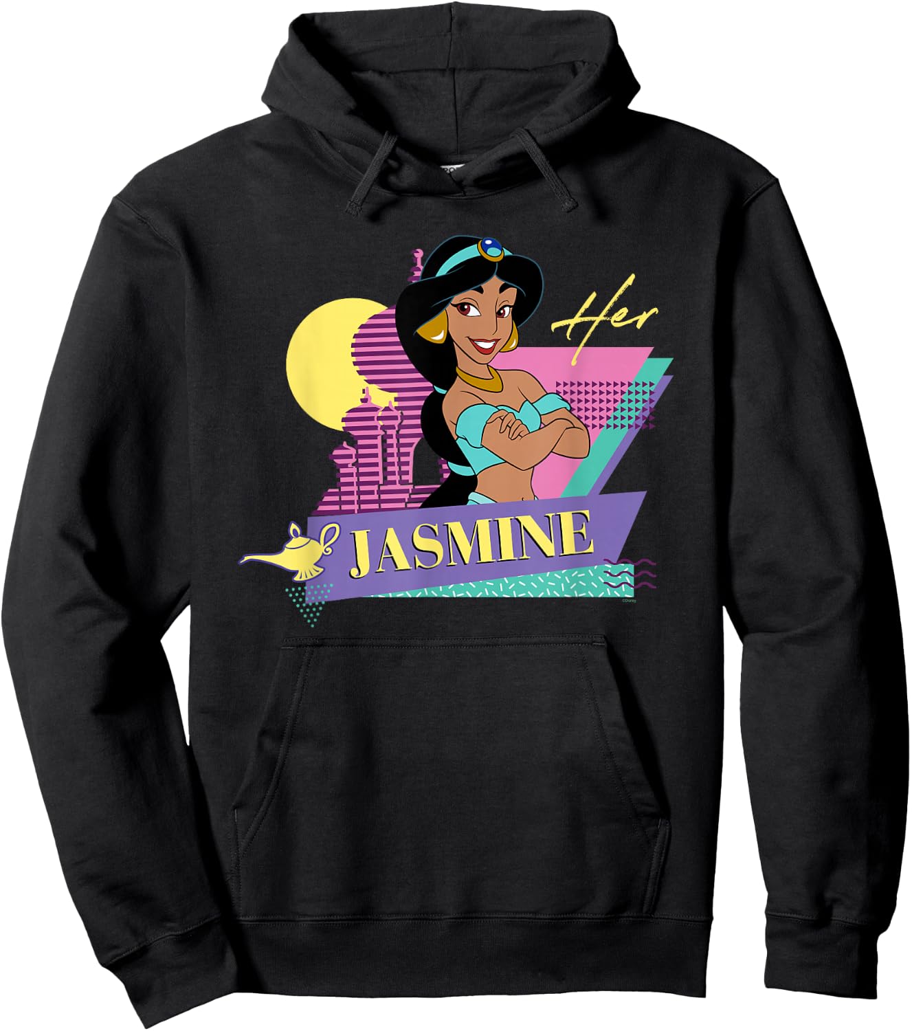 Disney Aladdin Retro ’90s Couples Matching Her Jasmine Hoodie - Hoodie | Black