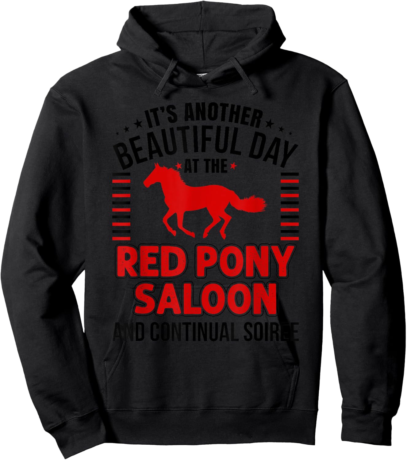 Horse Lover Shirt Red Pony It Is a Beautiful Day Gift ZRB Hoodie - Hoodie | Black