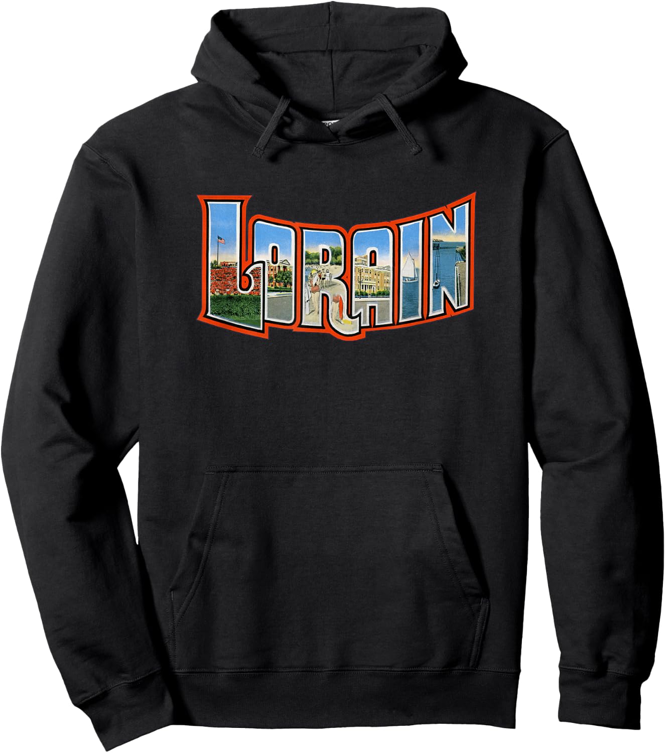 Lorain Ohio OH USA Vintage Retro Souvenir Hoodie - Hoodie | Black