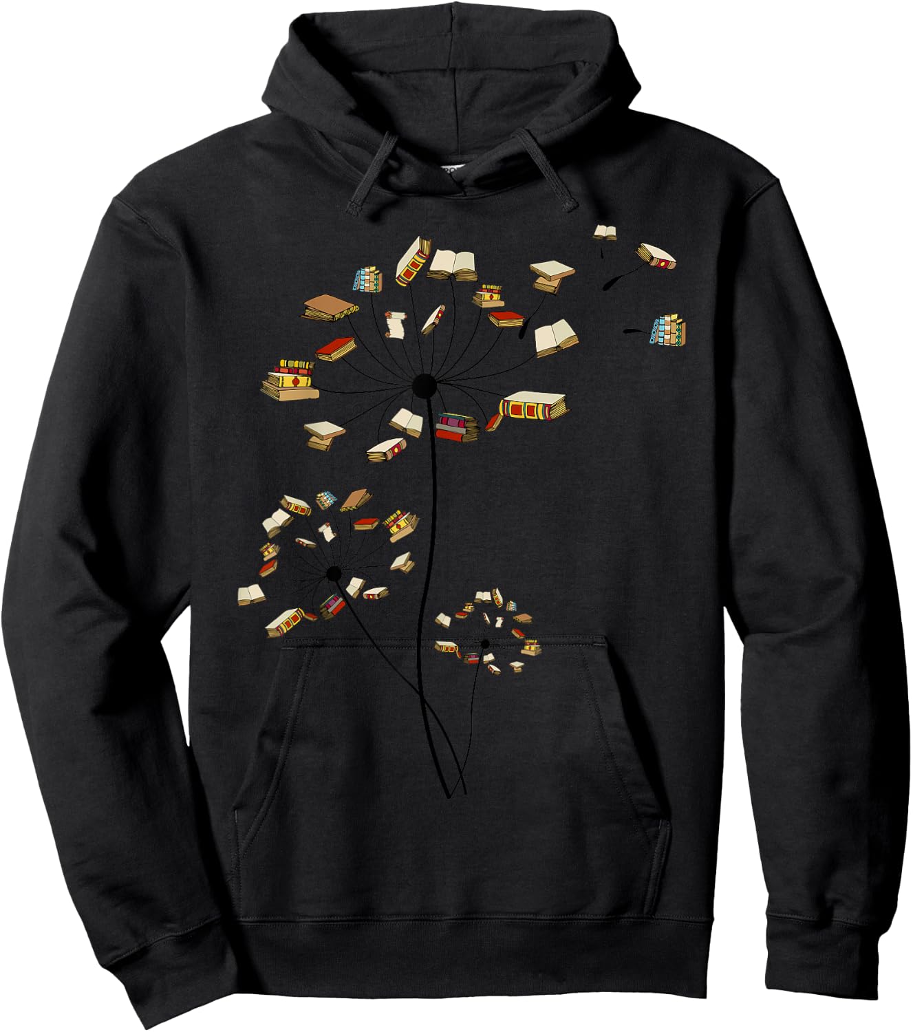 Cute Dandelion Books Flower Fly Reading Fan Club Gift Hoodie - Hoodie | Black