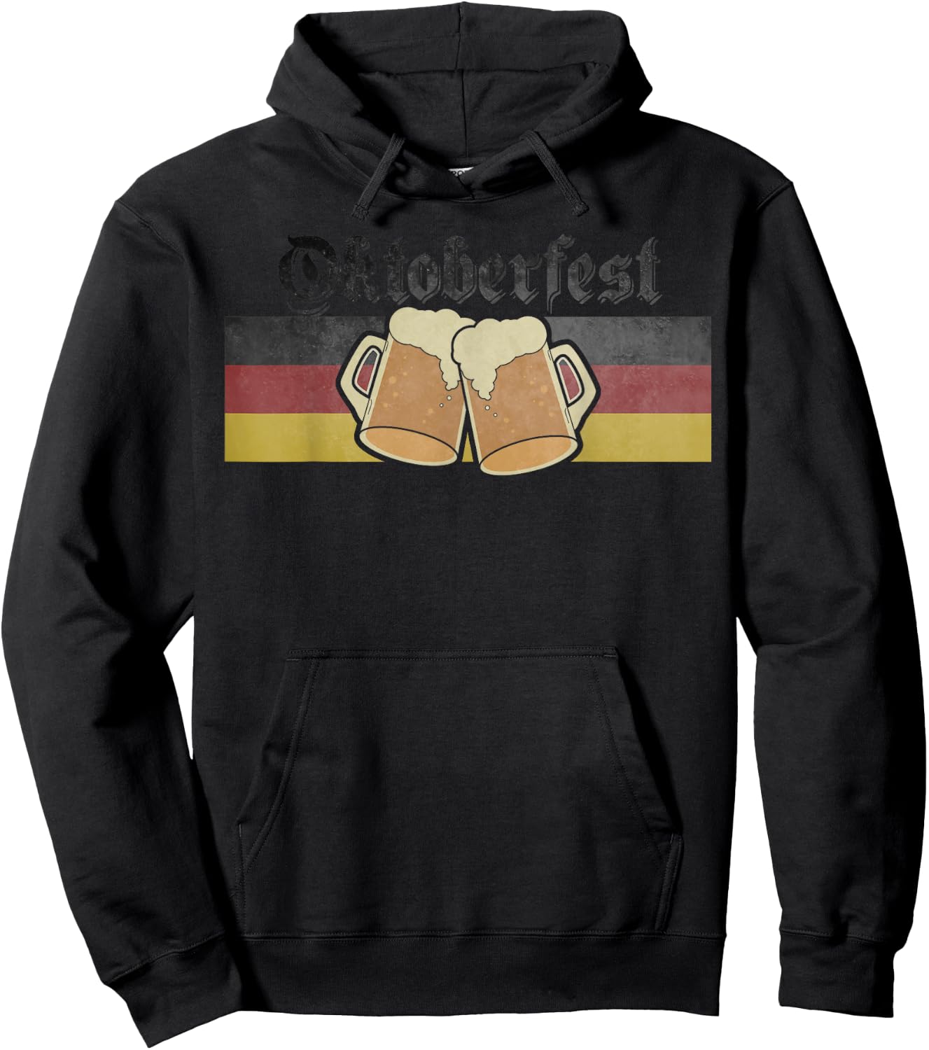 Oktoberfest Germany Beer Festival Deutschland Flag Vintage Hoodie - Hoodie | Black