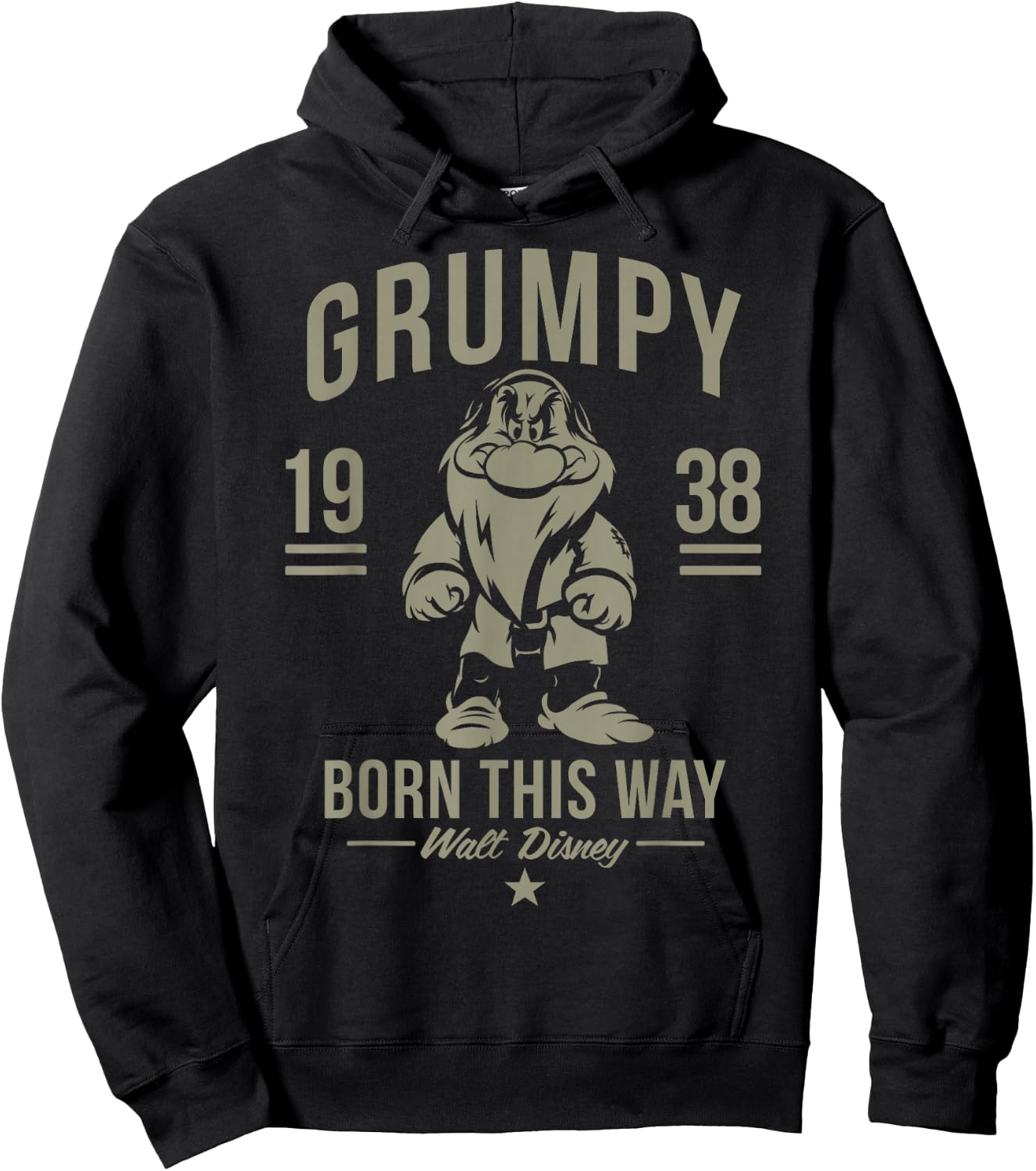 Disney Snow White Grumpy Born This Way 1938 Short Sleeve Hoodie - Hoodie | Black