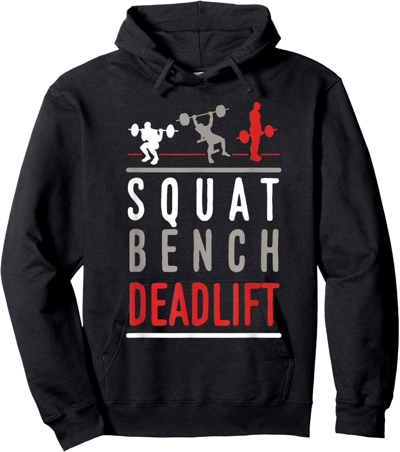 Squat Bench Deadlift Shirt Gym Weightlifting Fitness Hoodie - Hoodie | Black