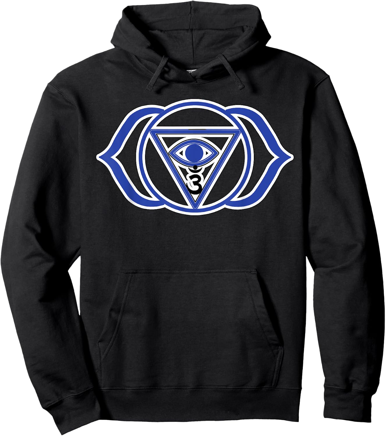 Yoga Ajna Awareness Third Eye Blue Chakra Hoodie - Hoodie | Black