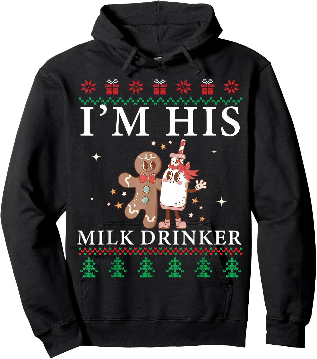 Christmas Matching I'm Her Cookie Eater I'm His Milk Drinker Hoodie - Hoodie | Black