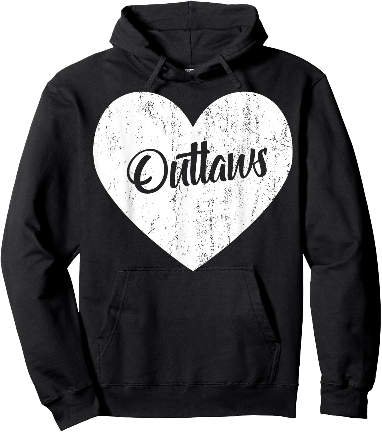 Outlaws School Sports Fan Team Spirit Mascot Heart Gift Hoodie - Hoodie | Black