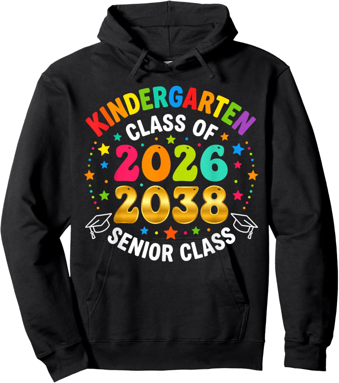 Kindergarten Graduation Class of 2026 Senior 2038 Class Hoodie - Hoodie | Black