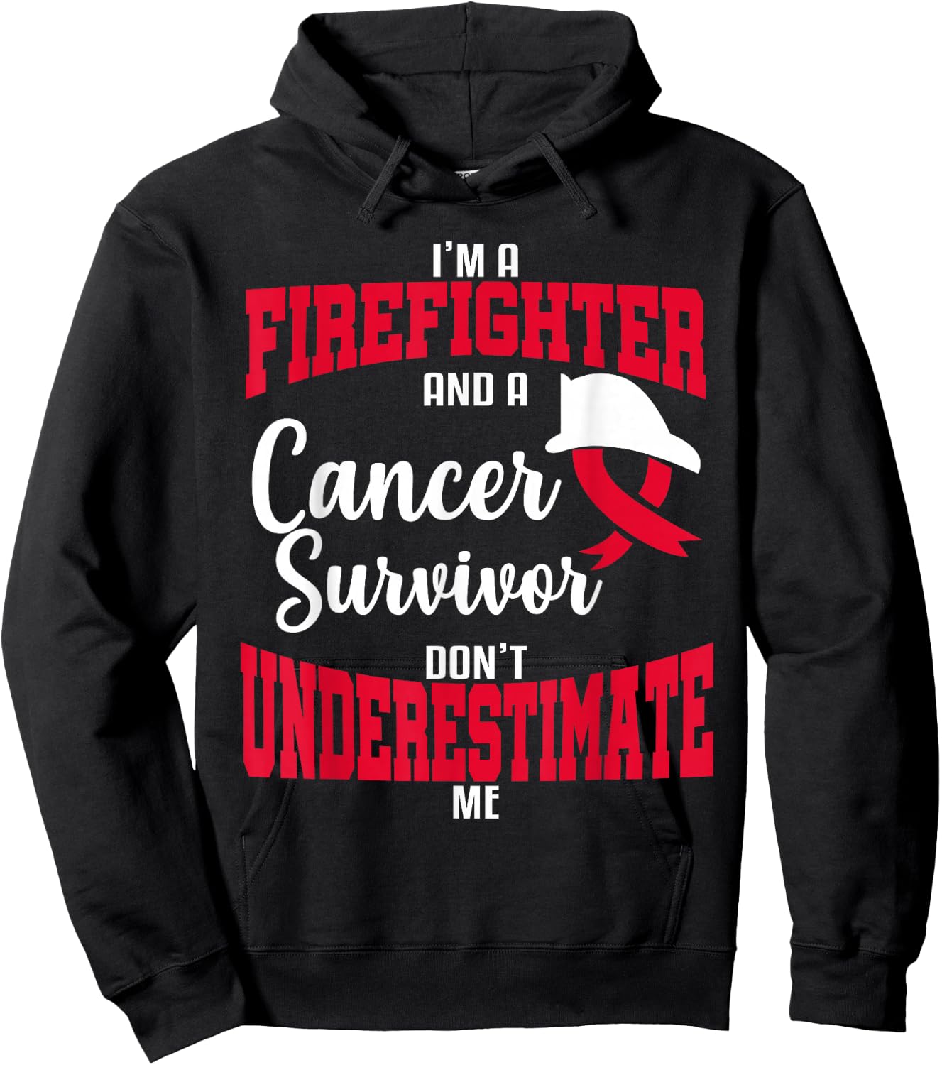 Firefighter Cancer Survivor Fireman Awareness Gift Hoodie - Hoodie | Black