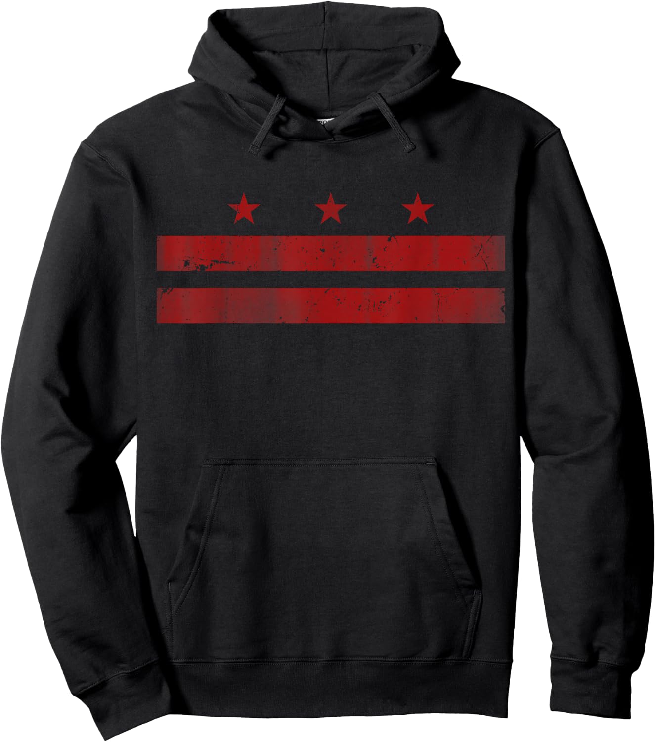 Washington D.C. Flag Vintage Distressed Fade Hoodie - Hoodie | Black