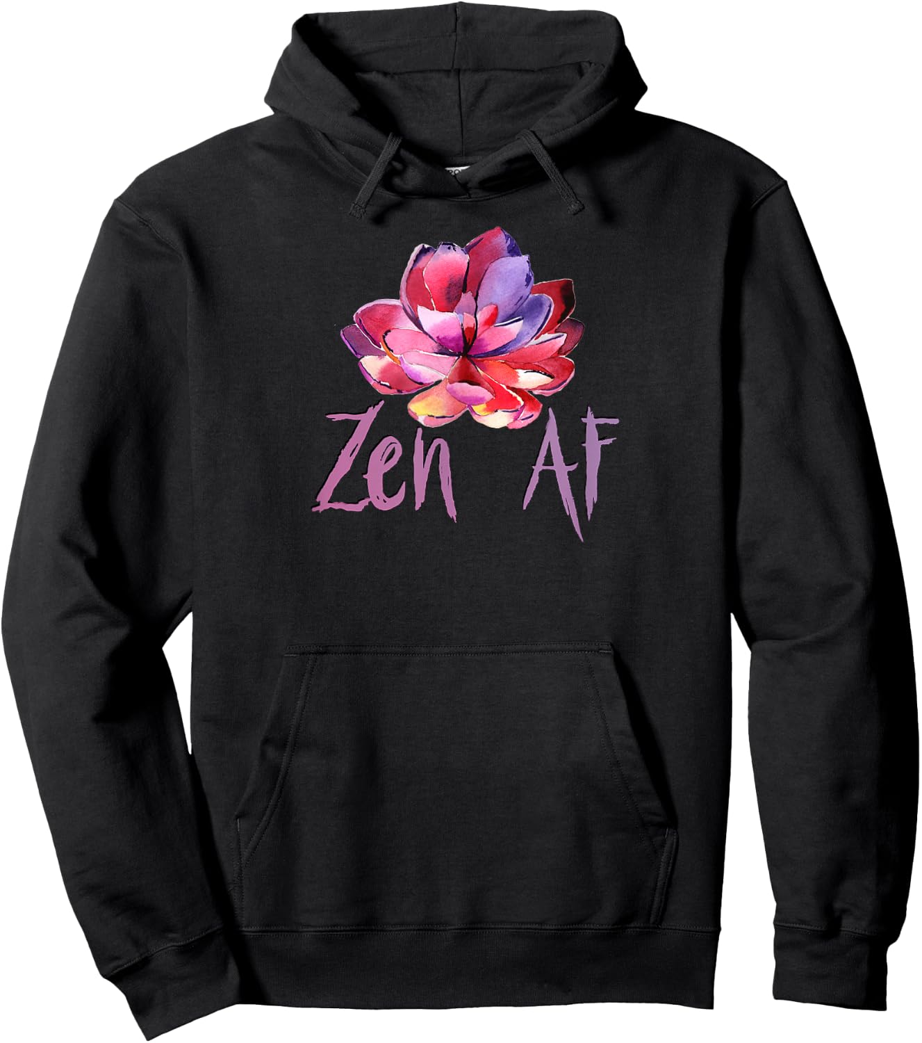Funny Zen AF Colorful Lotus T Shirt Hoodie - Hoodie | Black