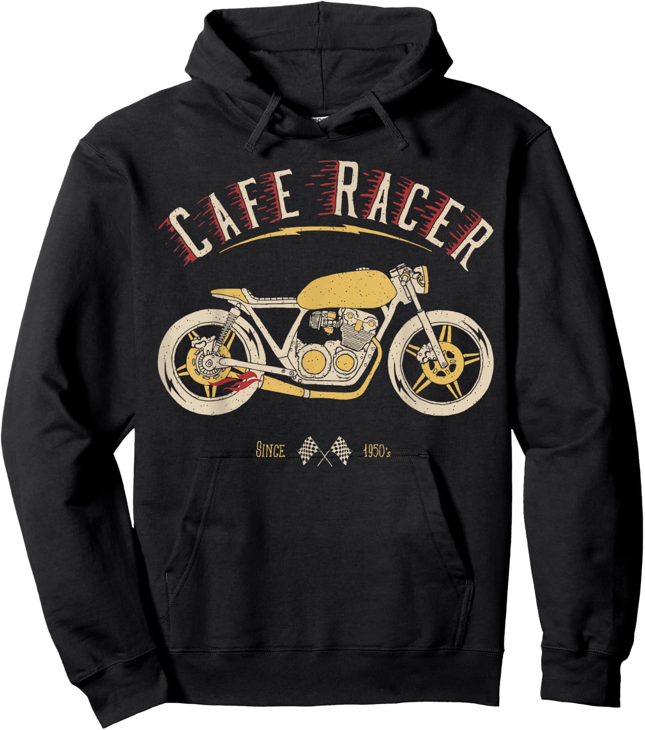 Cafe Racer - Old School - Vintage Motorcycle Hoodie - Hoodie | Black