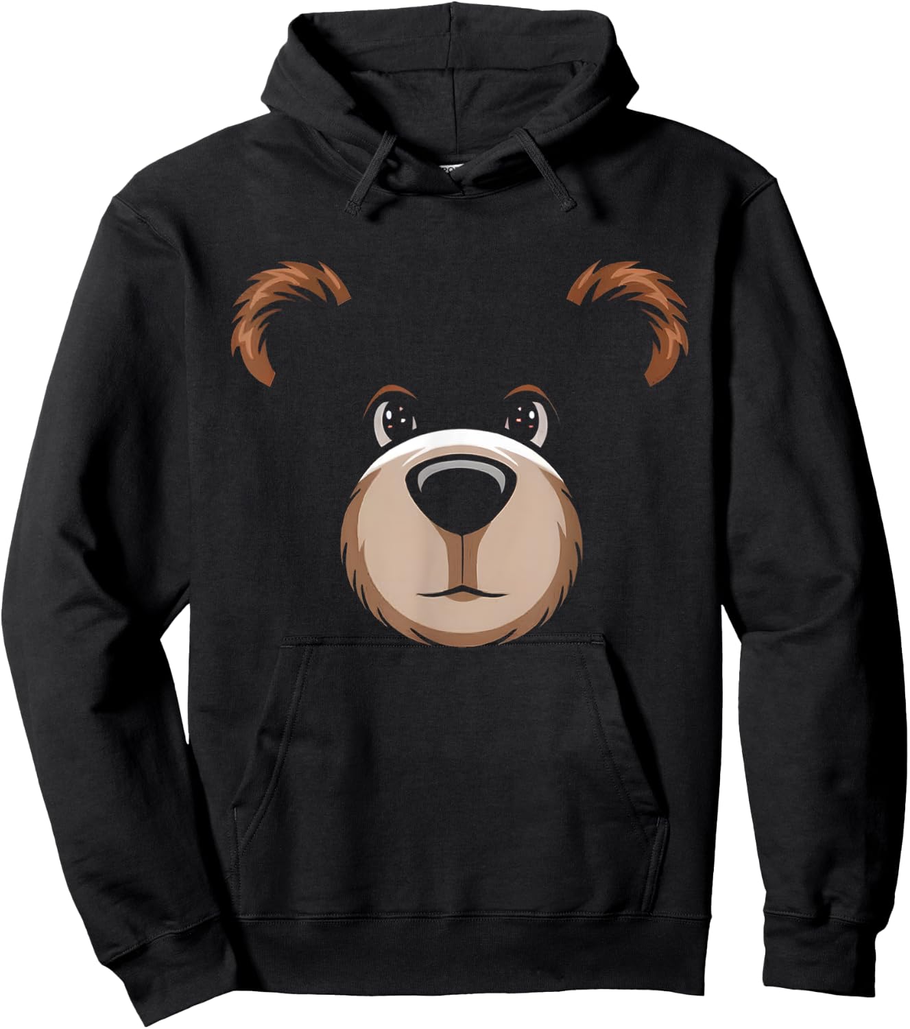 Bear Face Halloween Costume Brown Bear Animal Kids Hoodie - Hoodie | Black