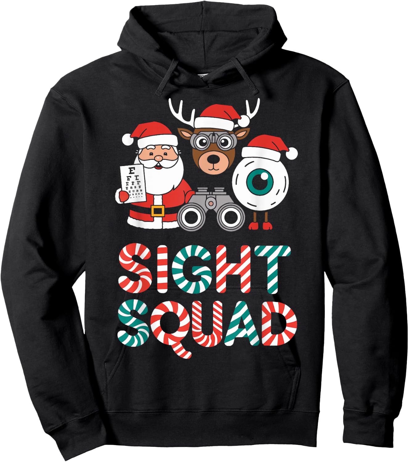 Cute Sight Squad Christmas Eye Doctor Christmas Optician Hoodie - Hoodie | Black