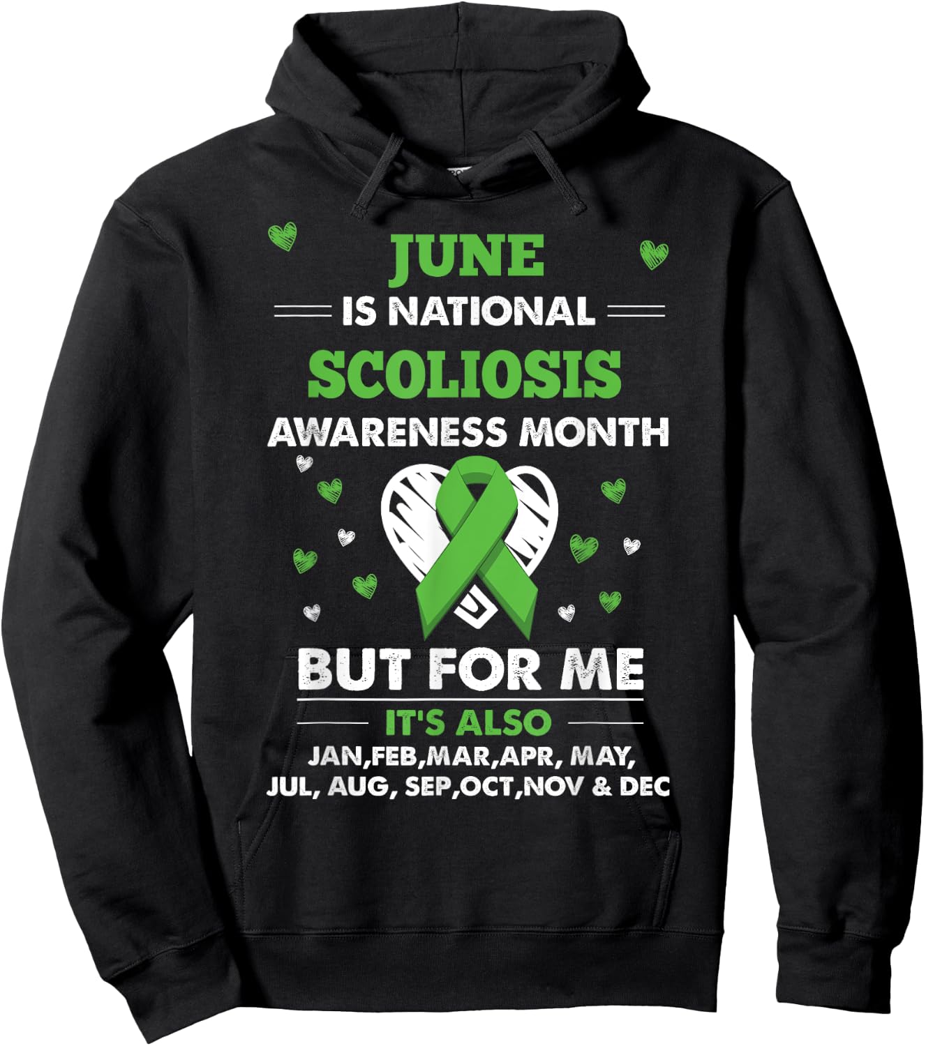 June is Scoliosis Awareness Month Shirt Hoodie - Hoodie | Black