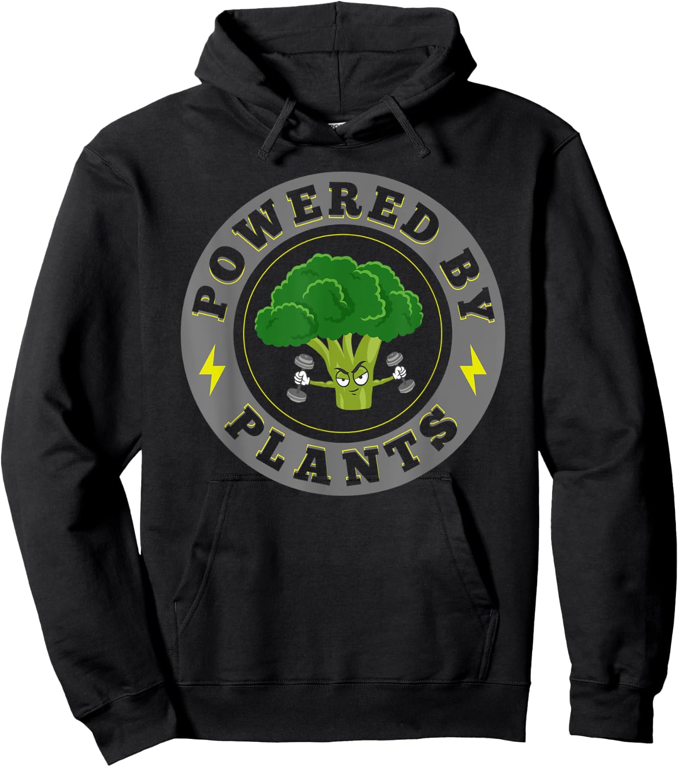 Powered By Plants Funny Vegan Plant Power T Shirt Men Women Hoodie - Hoodie | Black