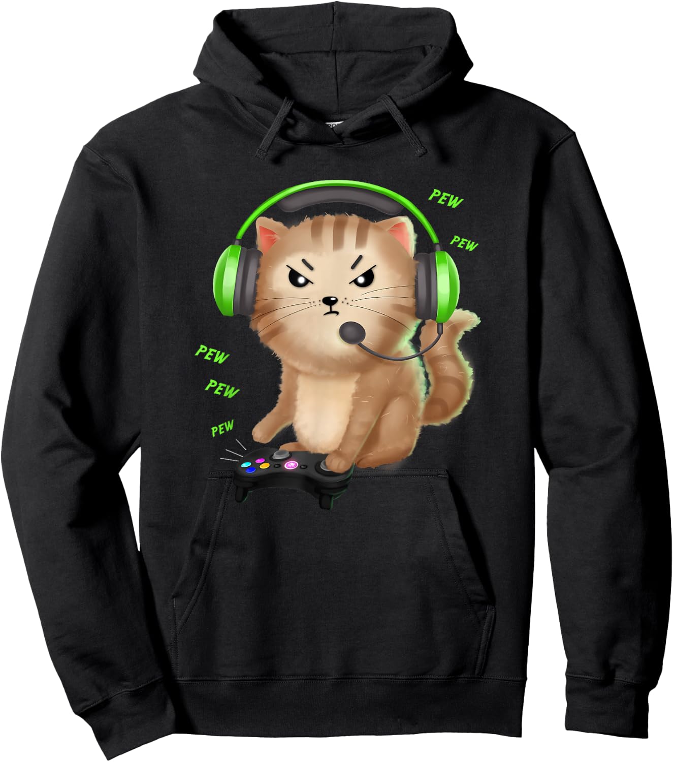 Cat Gaming Gift Video Games Lover Nerd Girl Hoodie - Hoodie | Black