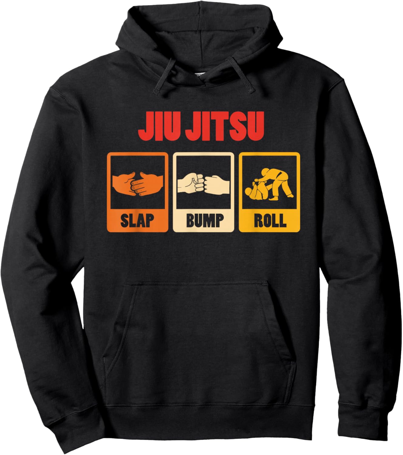 Jiu Jitsu Slap Bump Roll Retro Vintage Hoodie - Hoodie | Black