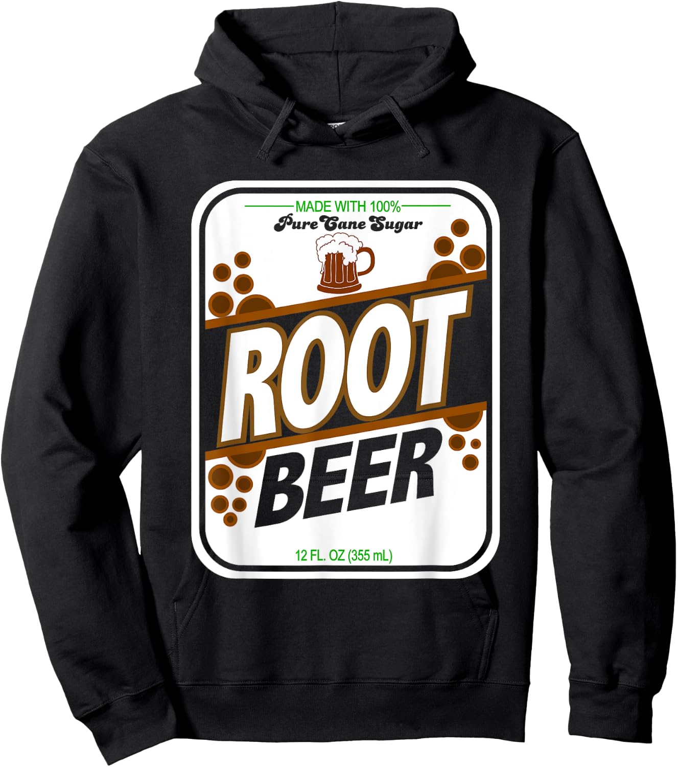 Retro Style ROOT BEER Costume T Shirt Hoodie - Hoodie | Black