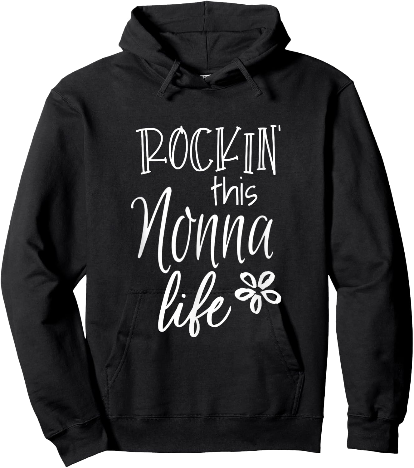 Rockin This Life Cute Nonna graphic Gift from Grandkids Hoodie - Hoodie | Black