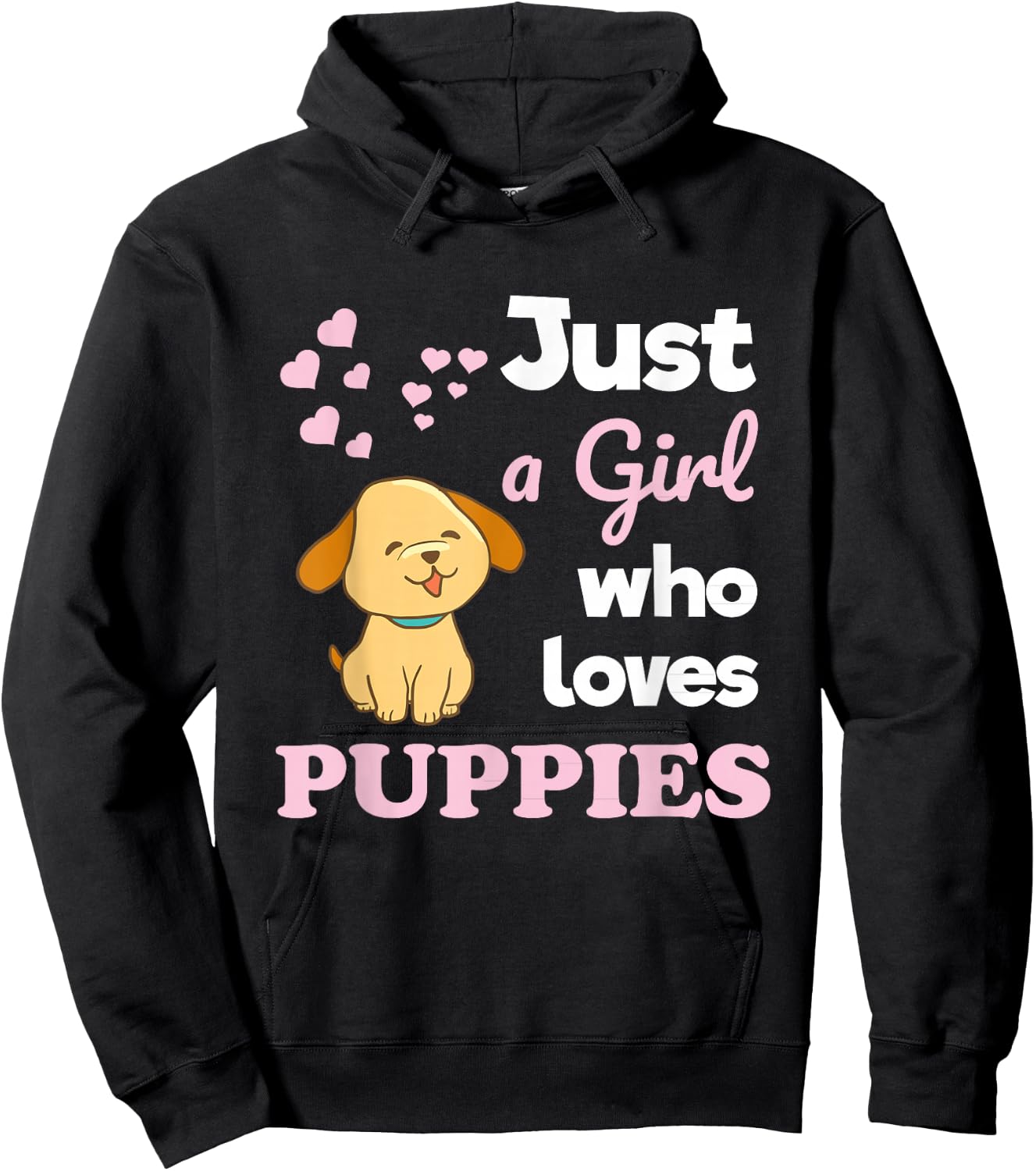 Just a Girl Who Loves Puppies Puppy Lover Hoodie - Hoodie | Black