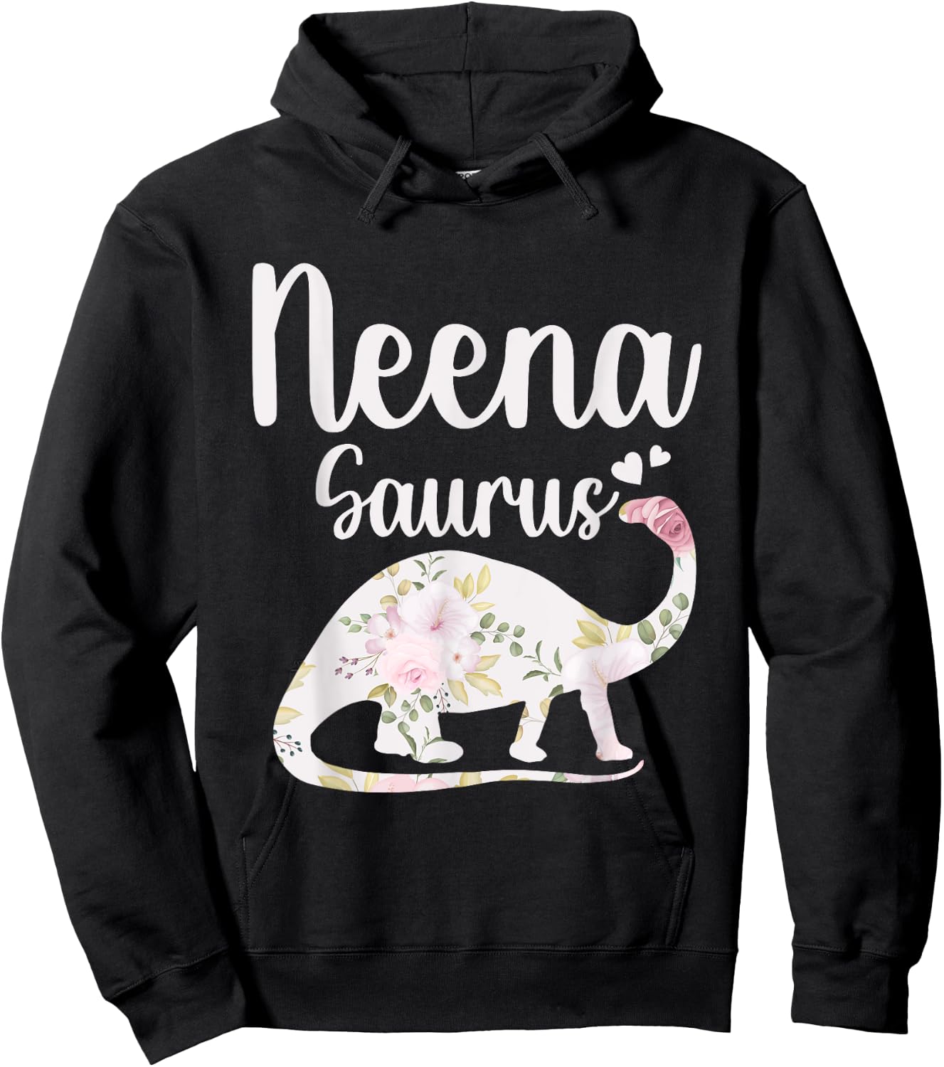 Neena Saurus Grandma Mother's Day Thanksgiving Christmas Hoodie - Hoodie | Black