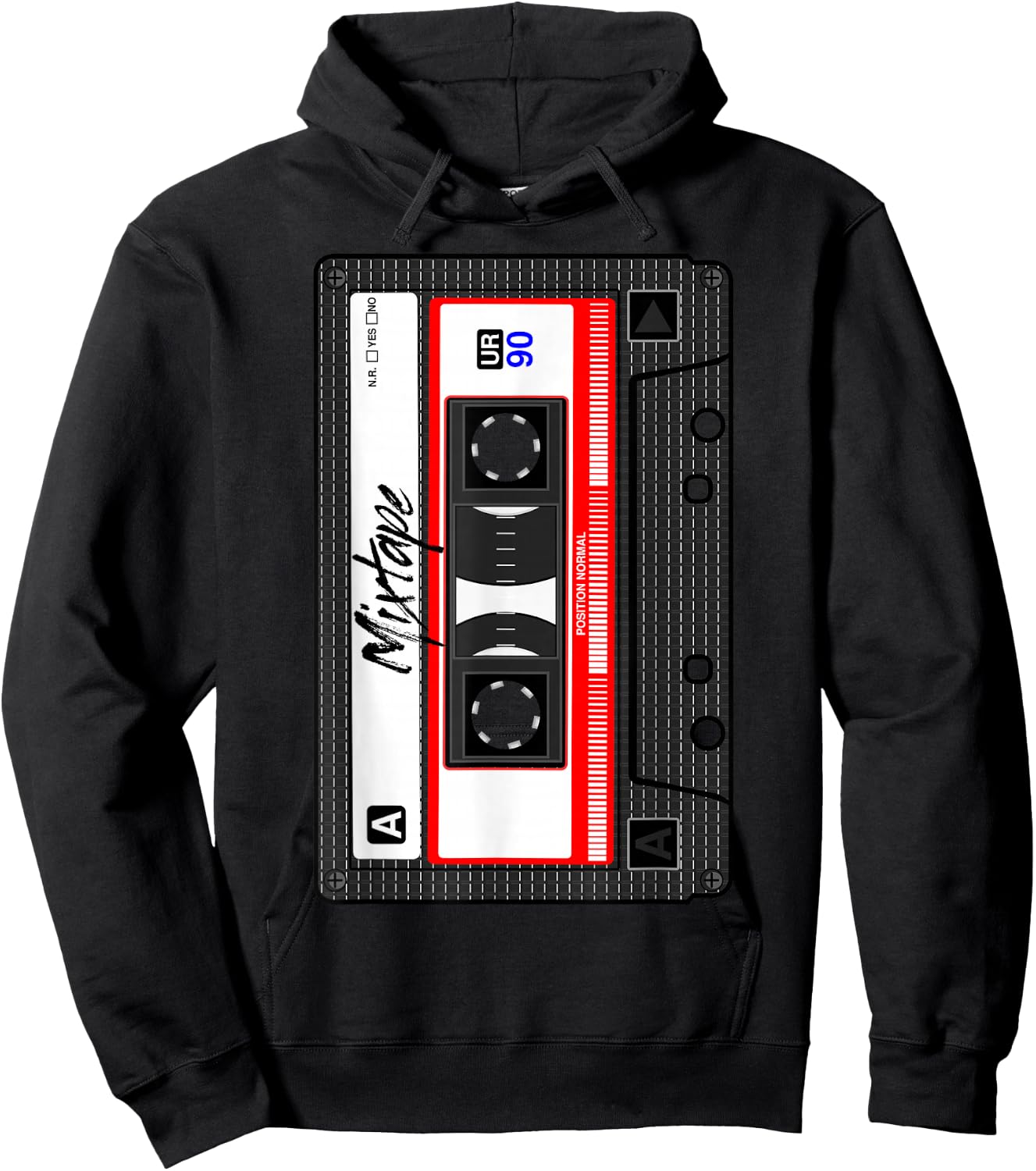 Cassette Tape Music Mix Audio 90s Party 80s Outfit Cassette Hoodie - Hoodie | Black