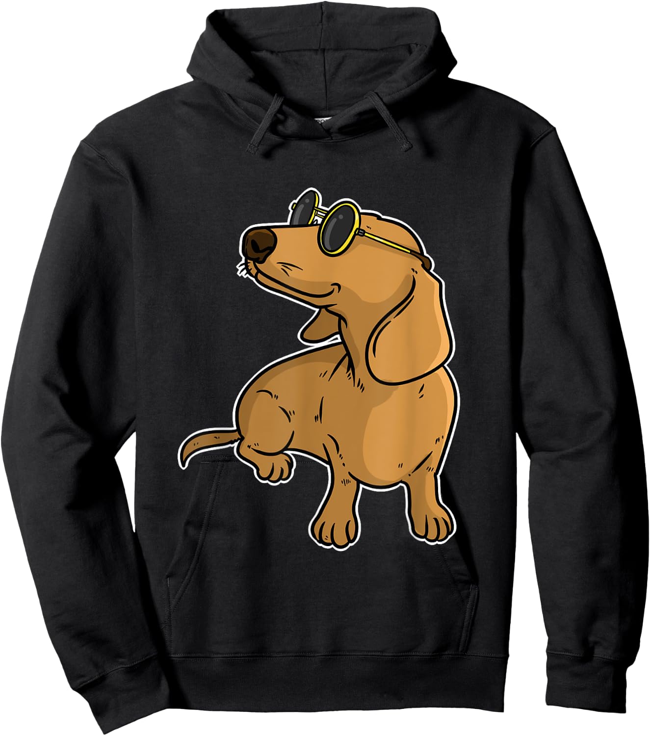 Dachshund Weiner Dog Sun Glasses Women Kids Hoodie - Hoodie | Black