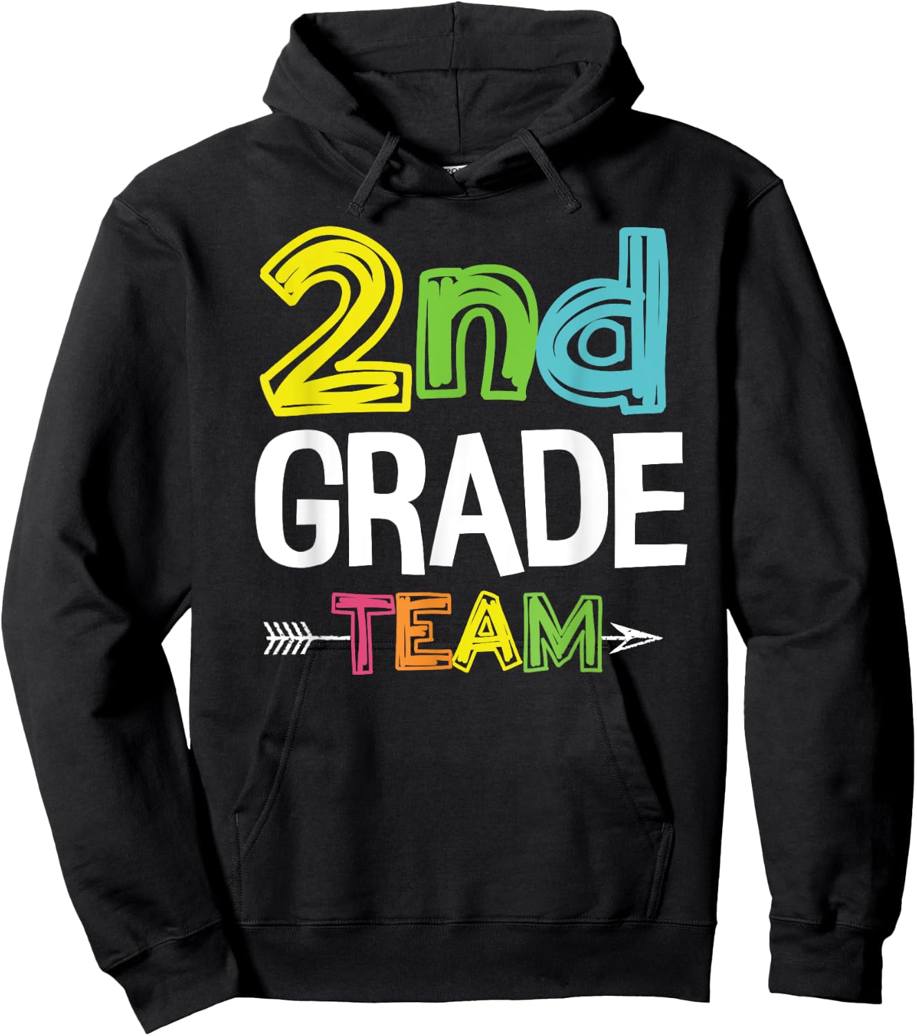 2nd Grade Team 2nd Grade Squad Teacher Gifts Women Girls Kids Hoodie - Hoodie | Black
