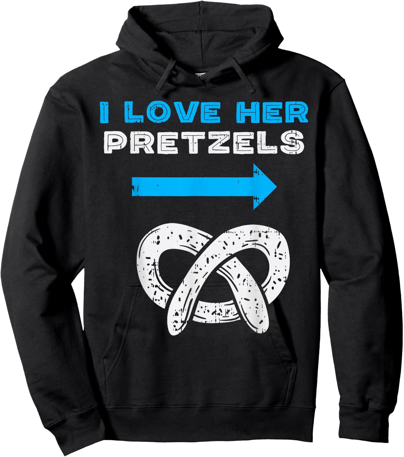 I Love Her Pretzels Matching Couple Oktoberfest Boyfriend Hoodie - Hoodie | Black