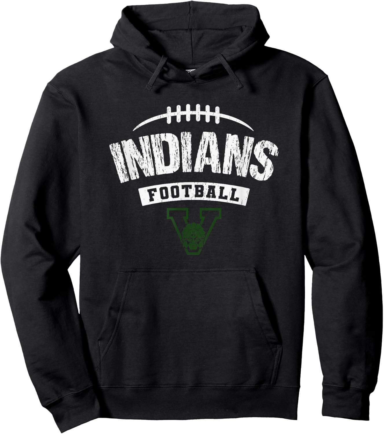 Venice Indians Logo Football Distressed HS Hoodie - Hoodie | Black