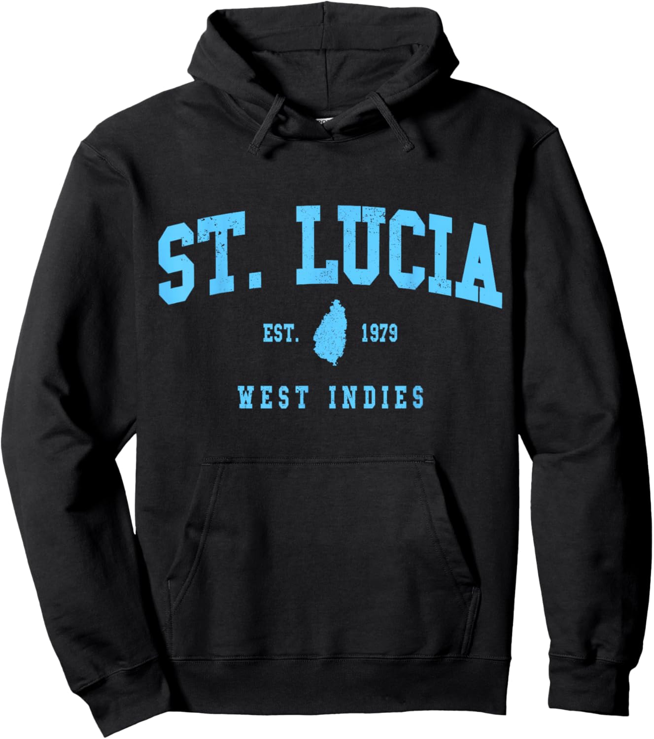 St. Lucia West Indies Pride Souvenir Vintage Hoodie - Hoodie | Black