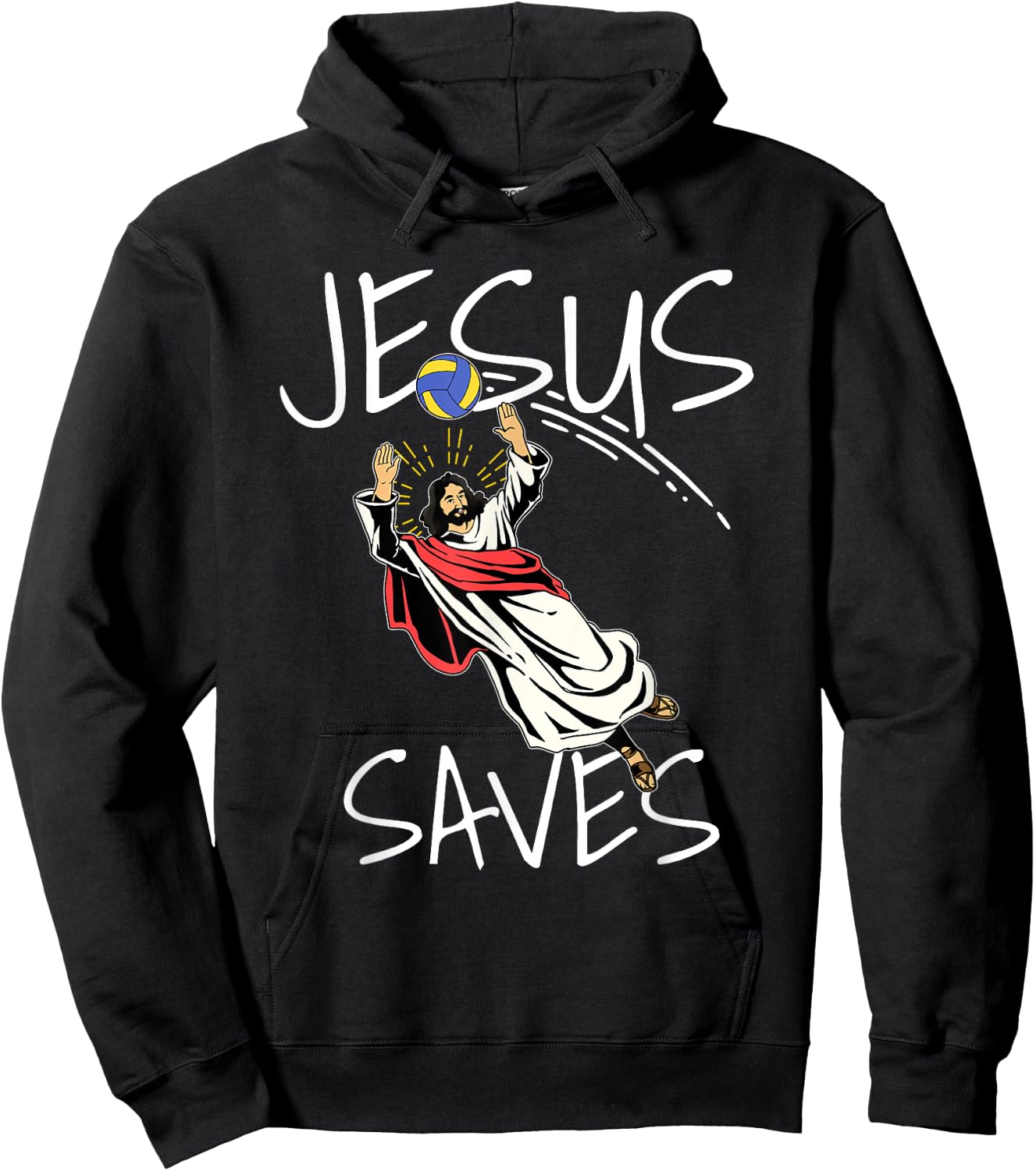 Funny Jesus Saves Volleyball Gift Volleyball Team Hoodie - Hoodie | Black