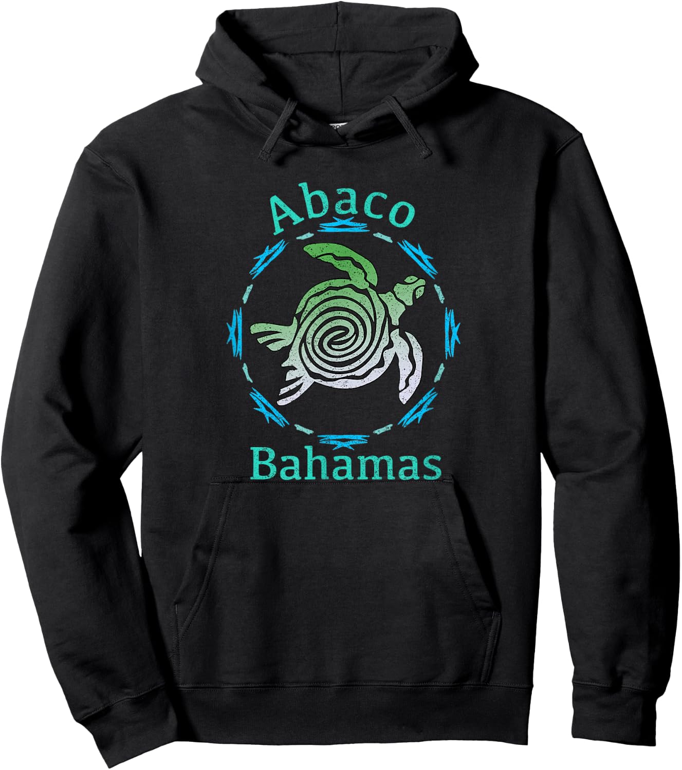 Abaco Bahamas Vintage Tribal Turtle Hoodie - Hoodie | Black