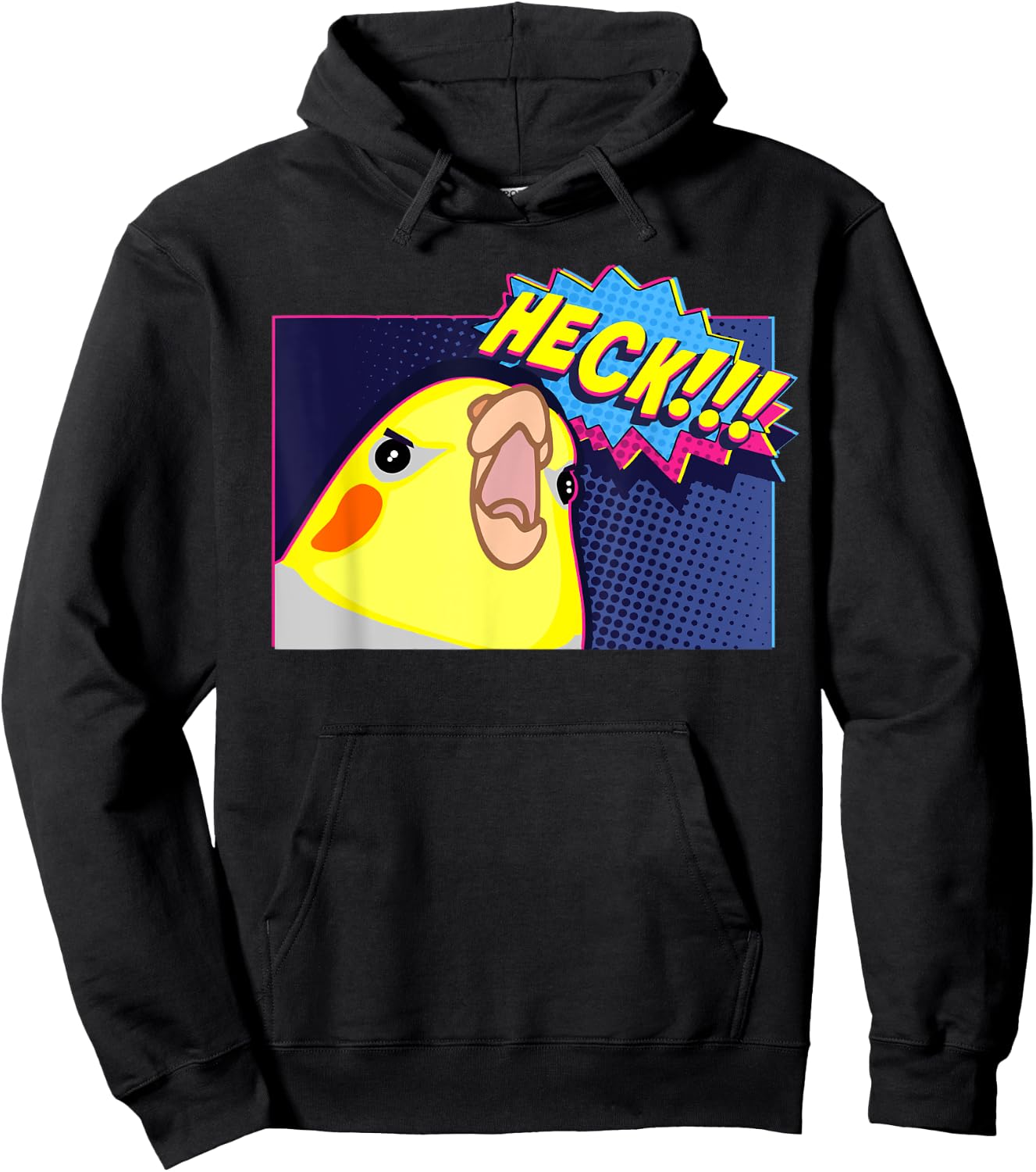 Heck Cockatiel, Birb memes, Funny angry Parrot lover Hoodie - Hoodie | Black