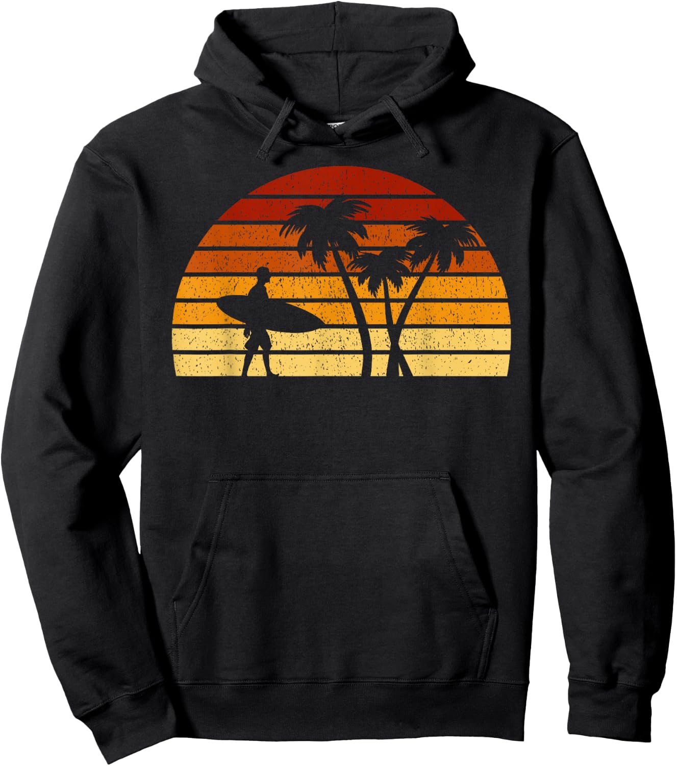 Vintage Sun Surfing Gift Surfers and Surfers Hoodie - Hoodie | Black