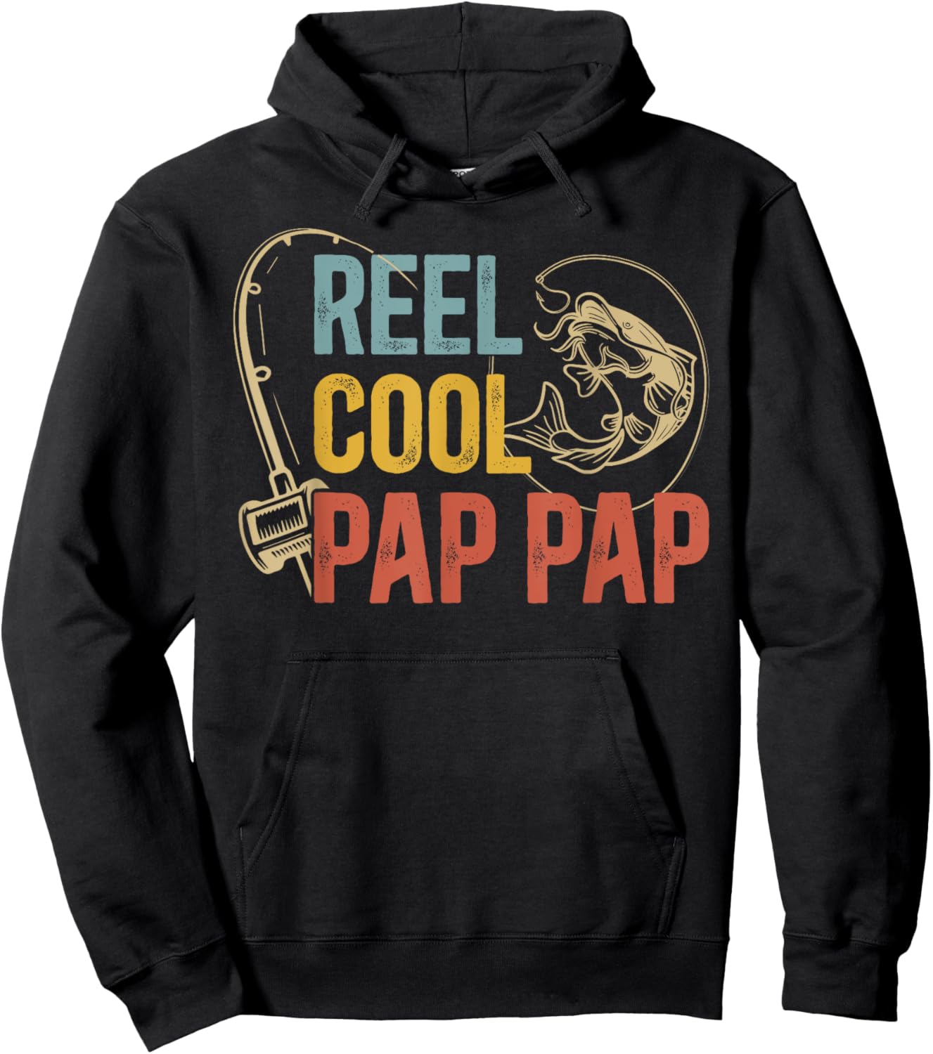 Reel Cool Pap Pap Grandpa Pap Pap Grandfather Hoodie - Hoodie | Black