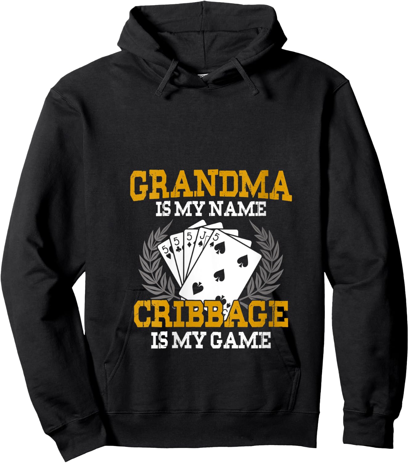 Grandma Is My Name Cribbage Is My Game - Crib Funny Gift V-Neck Hoodie - Hoodie | Black