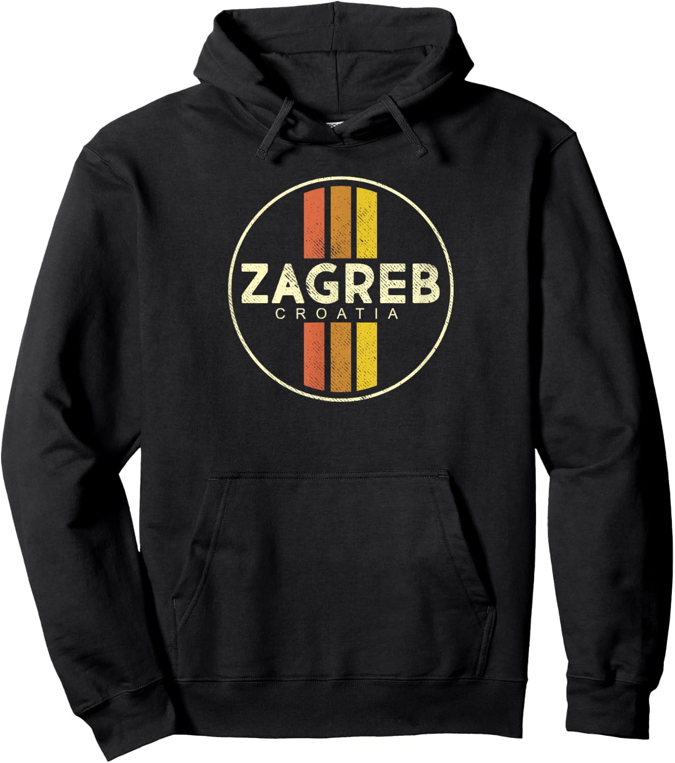 Retro Zagreb Croatia Vintage 80s Style Hoodie - Hoodie | Black