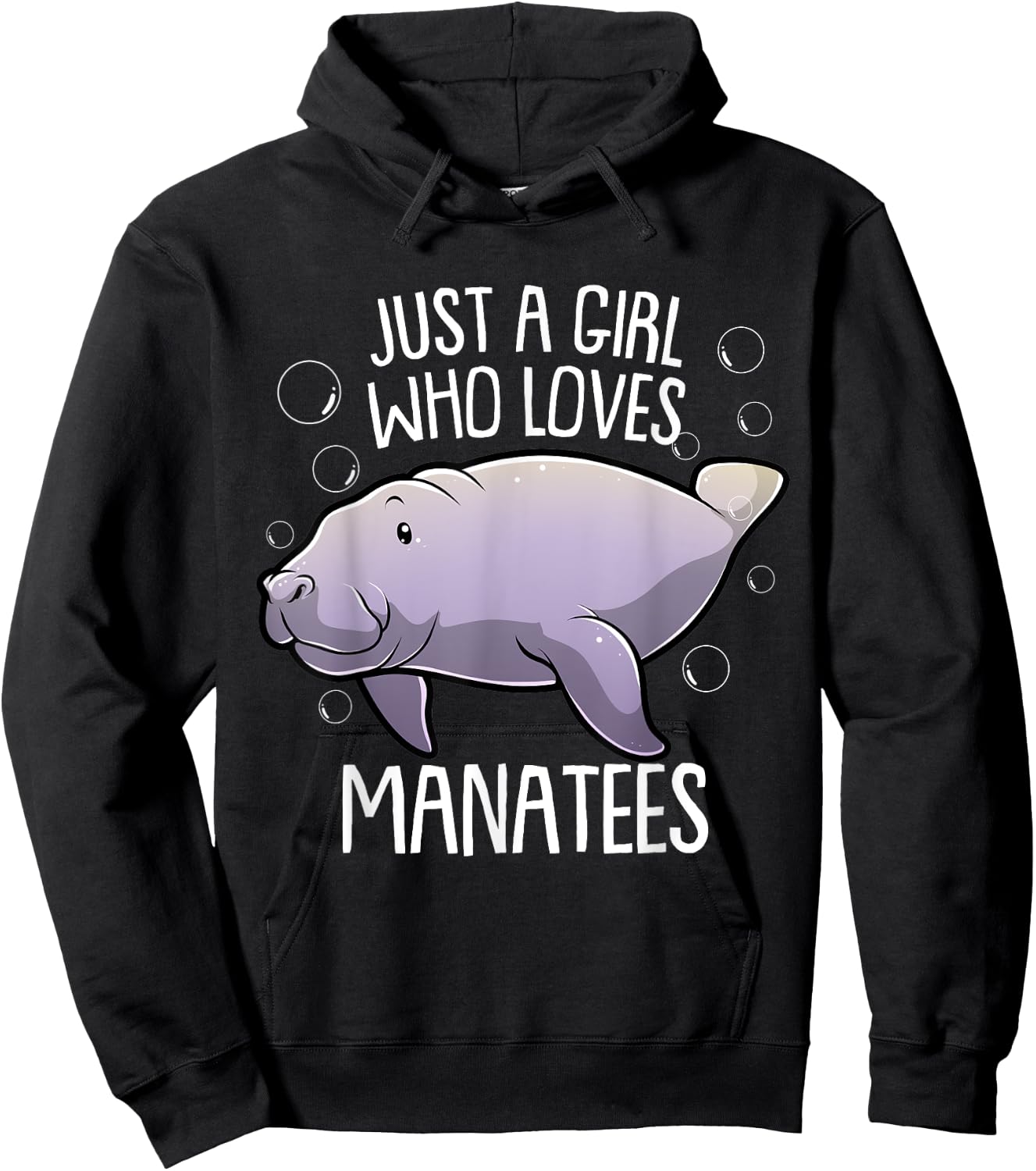 Manatee Design For Girls Women Kids Sea Cow Manatee Lovers Hoodie - Hoodie | Black
